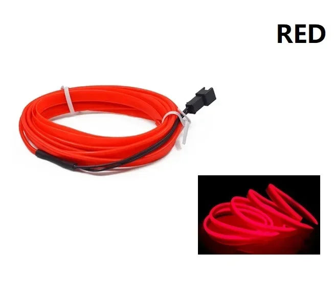 Lampe Led décorative pour intérieur de voiture, 1M/3M/5M, câblage EL, bande néon pour bricolage automobile, lumière ambiante Flexible, Diode d'ambiance de fête