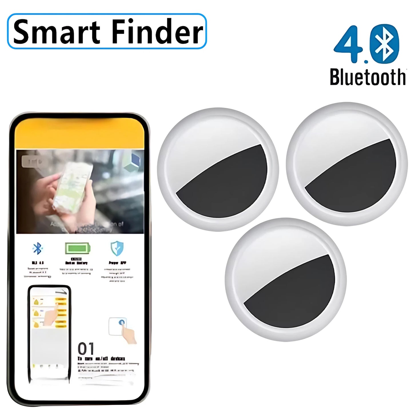 Mini Smart Bluetooth GPS Tracker, works with Android and iOS system, listening tracker, Mini Global Locator, Pet Key Finder