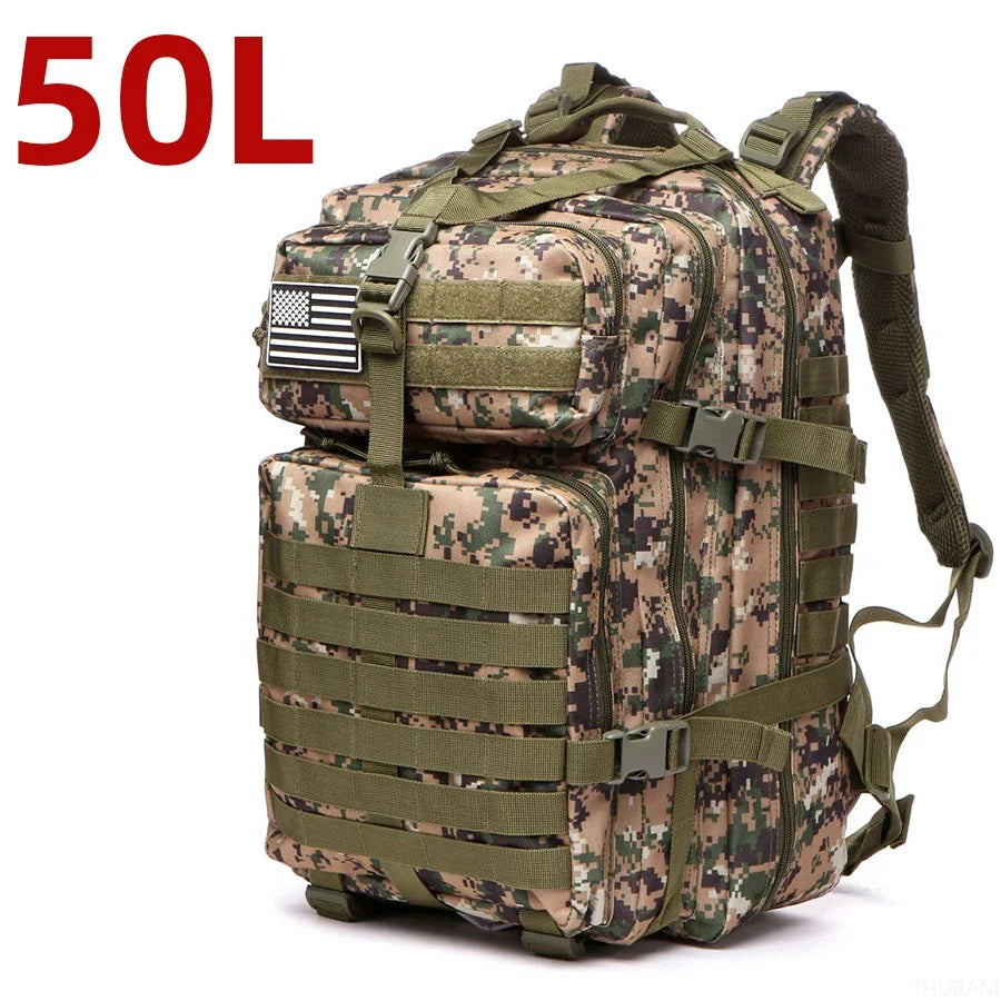 25L/50L robuste en Nylon imperméable à l'eau tactique sport Trekking pêche chasse Camping randonnée sac à dos sacs à dos en plein air