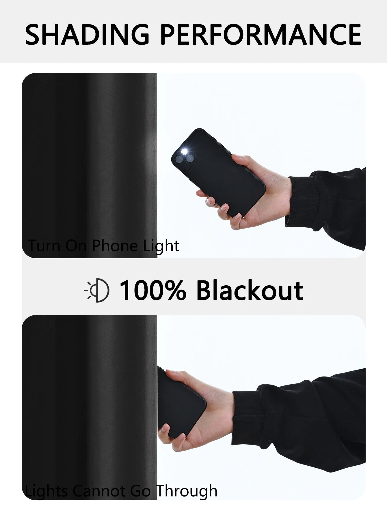 Rideau occultant 100% avec poche pour tringle, rideaux pour salon, chambre à coucher, cuisine, rideau de fenêtre, rideaux dans le salon, 1 pièce