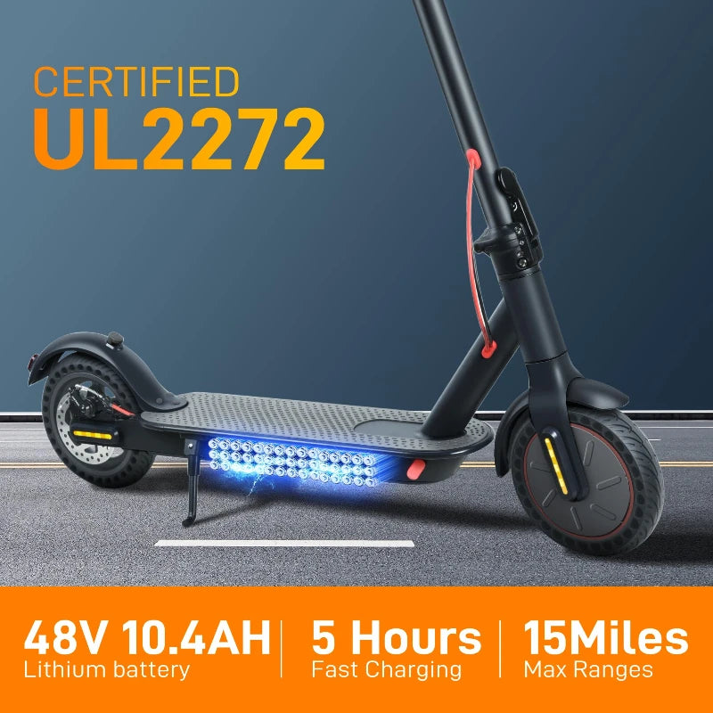 Foldable Electric Scooter | Disc Brakes, 350W Motor, 25 km/h Speed, 30 km Max Range, 36V 10.4Ah Battery, App Control, Solid Tires