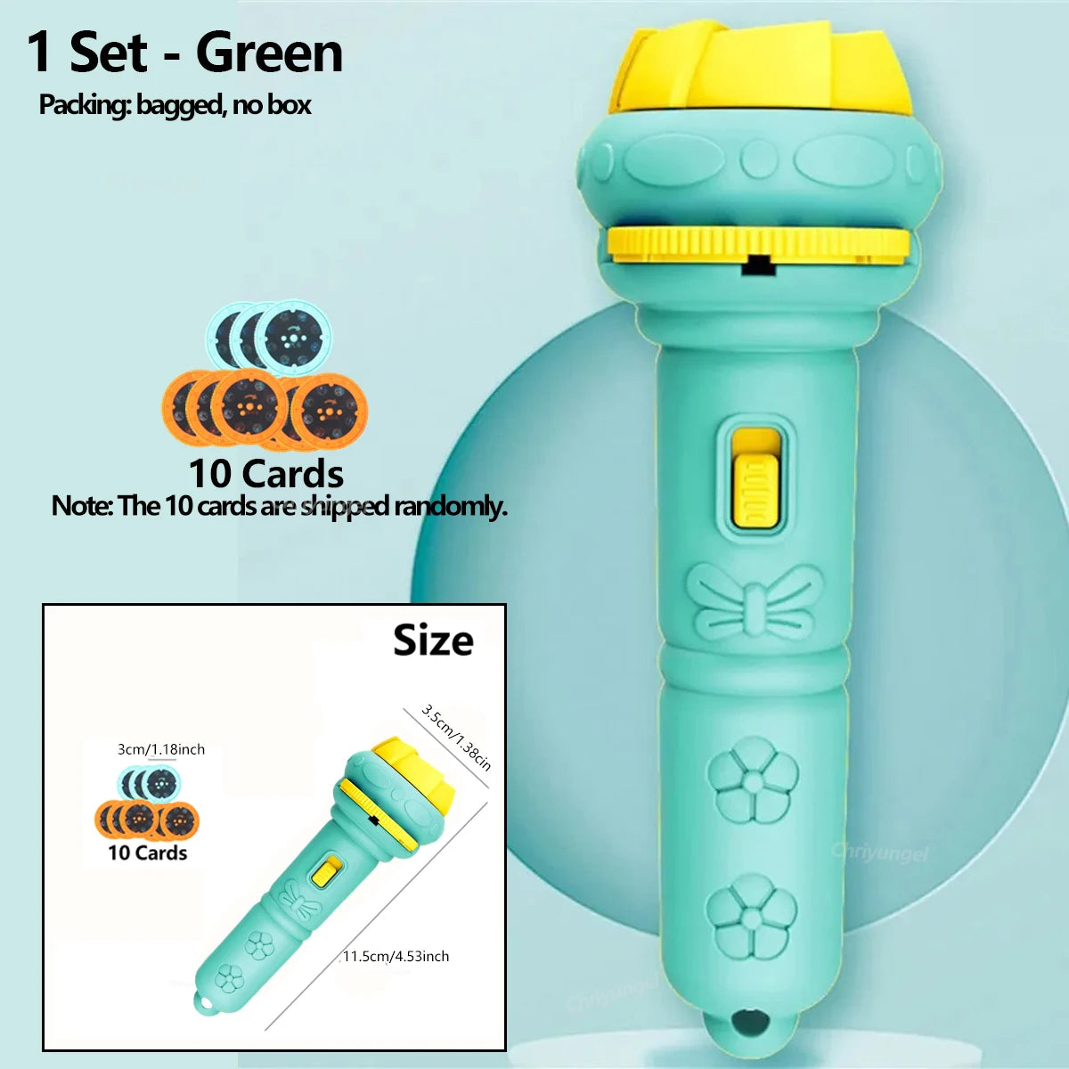 Lampe de Poche Projecteur Enfants — 10 Cartes, 80 Modèles, Jouet Coucher Dessin Animé, Cadeau