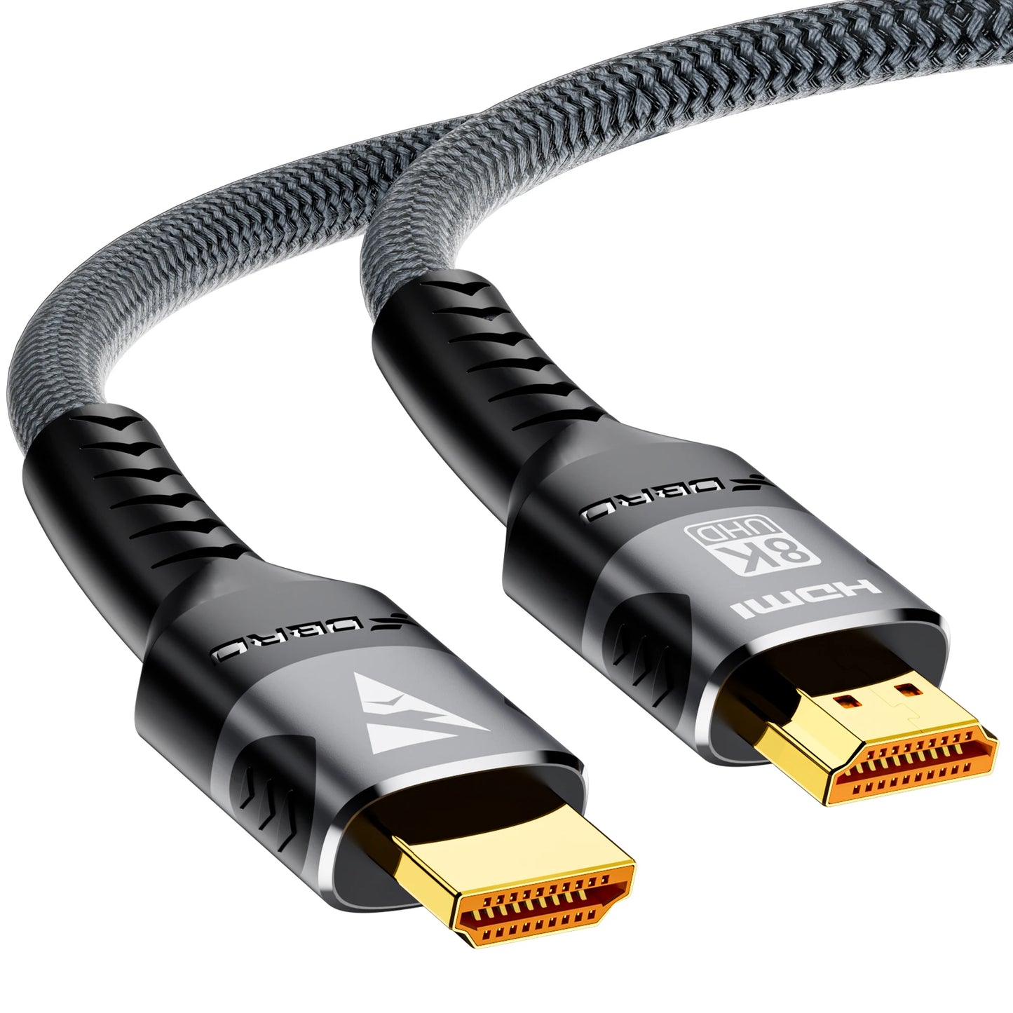 Cable HDMI 8K 2.1 48Gbps, cordón trenzado HDMI de alta velocidad - 4K @ 120Hz 8K @ 60Hz, DTS:X, HDCP 2.2 y 2.3, HDR 10 compatible para ordenador portátil/PS5