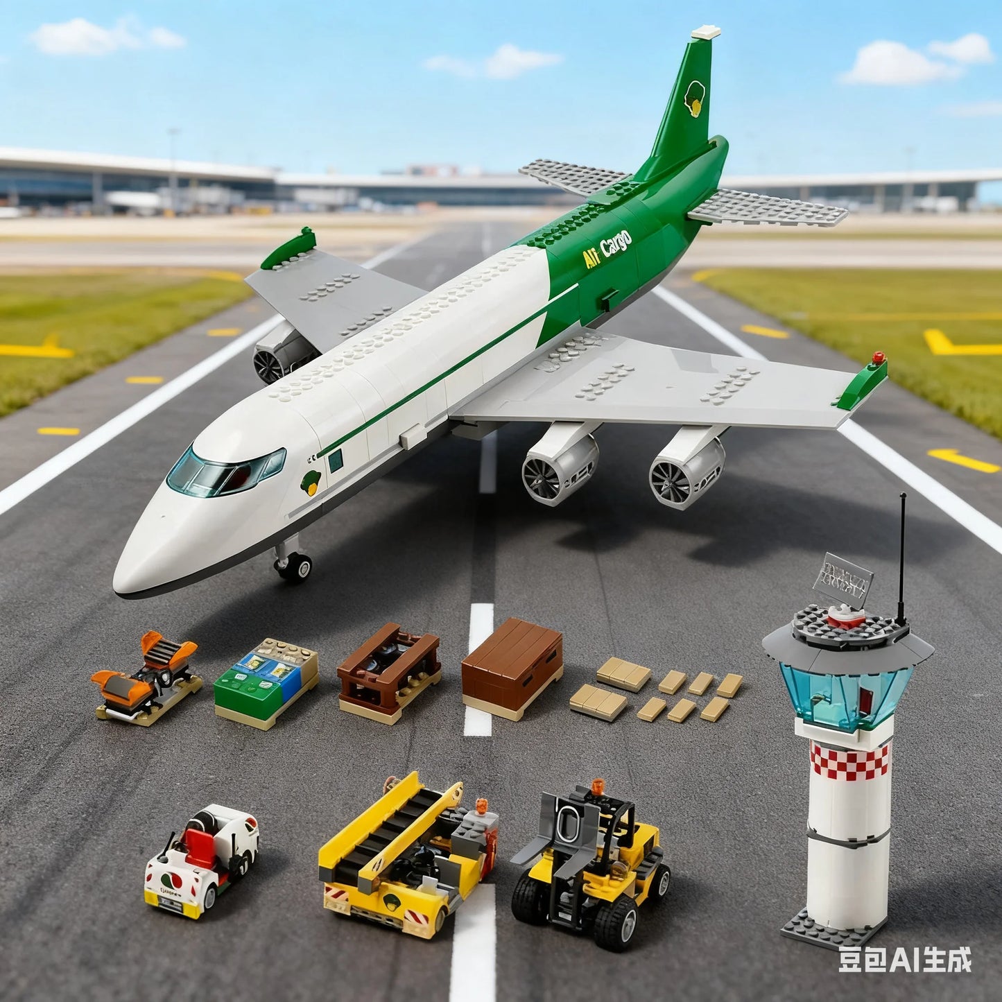 Blocs de Construction Avion de Passagers Enfants — Cabine Ouvrable Fête Anniversaire