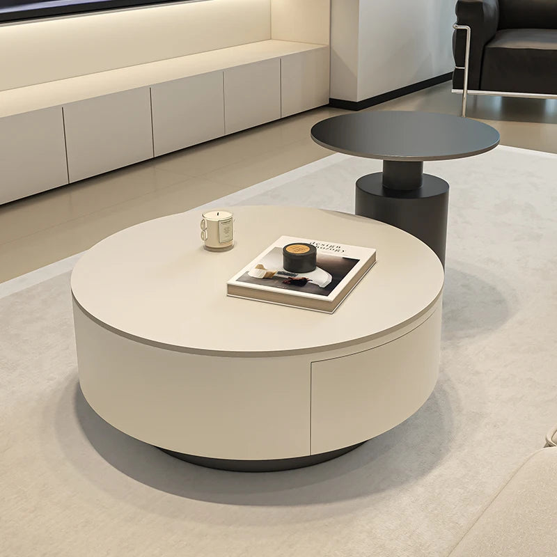 Luxury Minimalist Acrylic Round Living Room Coffee Table for Girls, Restaurant Coffee Table, Book Table