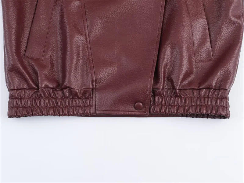 Veste femme automne 2025 nouveau noir à manches longues galets Faux cuir veste moto Style personnalité mode