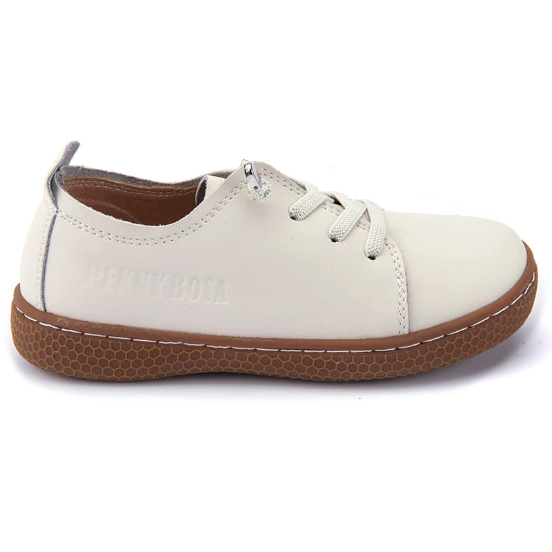 PEKNY BOSA – Girls' Spring and Summer Leather School Uniform Sneakers