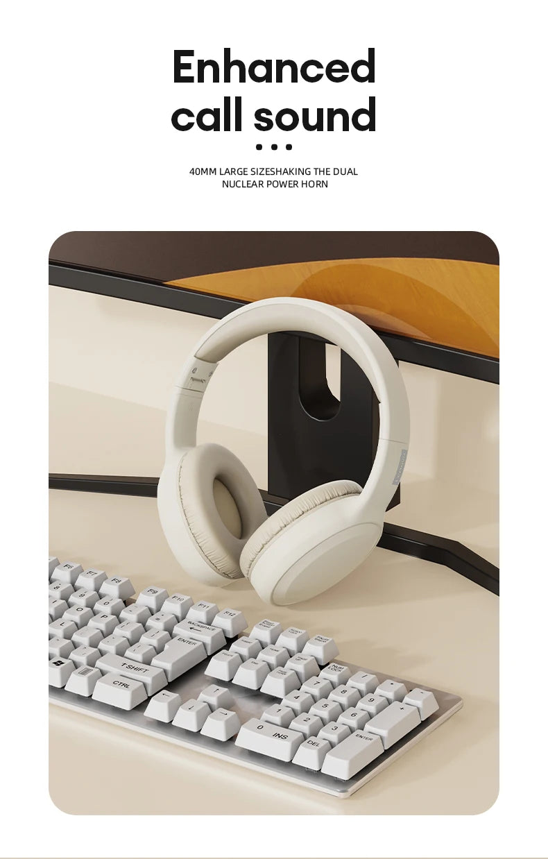 Auriculares Lenovo TH30 inalámbricos Bluetooth HiFi estéreo deportivos con micrófono, auriculares de música plegables, auriculares para juegos de baja latencia