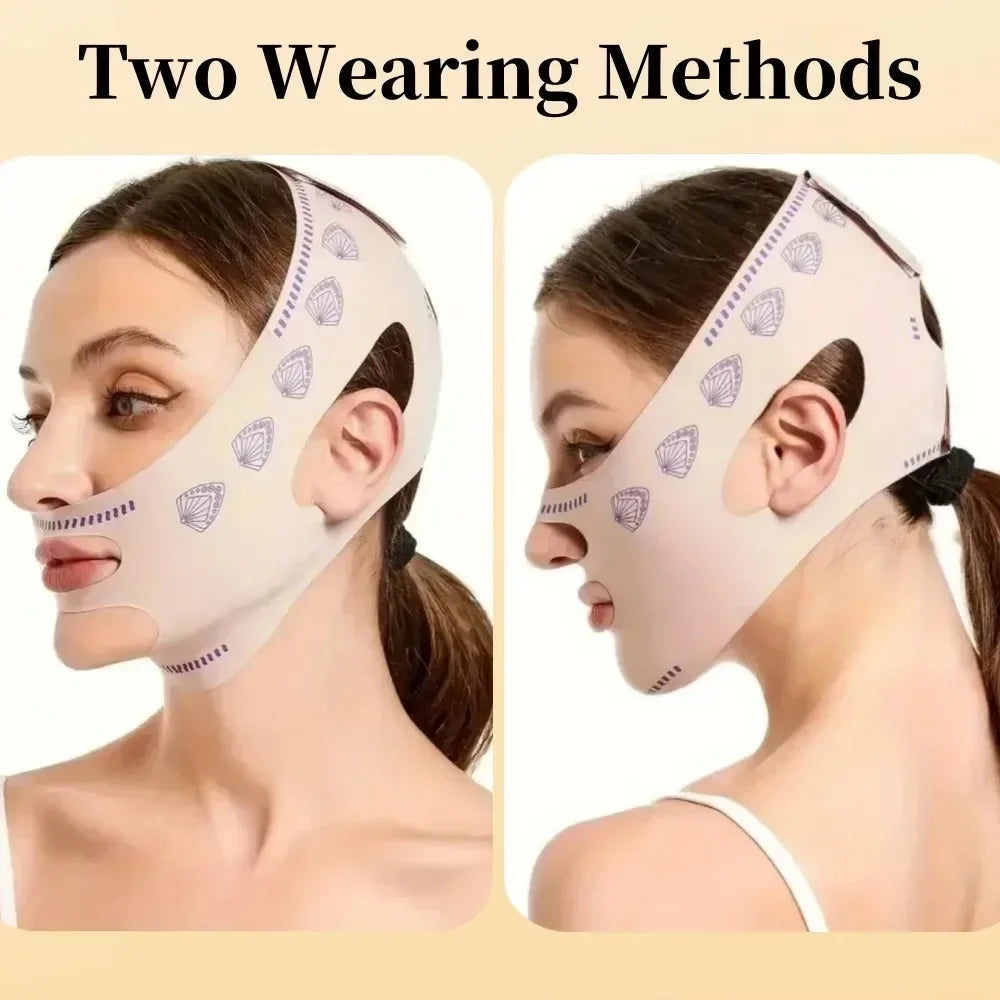 Adjustable V-face lifting mask, reusable and breathable facial shaping bandage for double chin reduction, tightening, gift, 1 piece