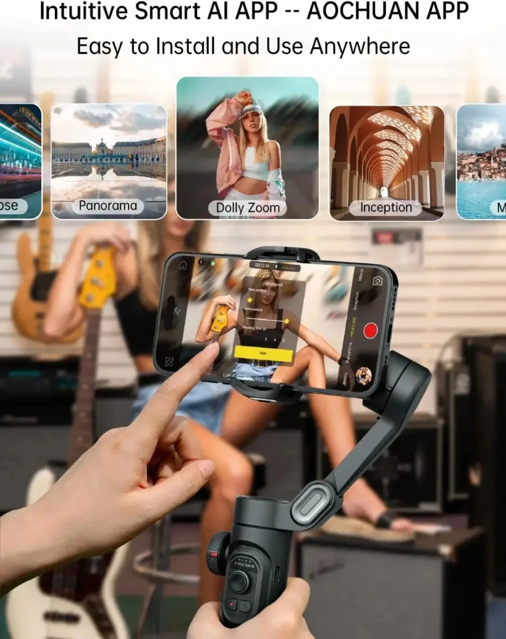 # XE 3-Axis Smartphone Gimbal Stabilizer, Foldable Handheld Gimbal with Focus Wheel for iOS Android iPhone 16-12 Vlog