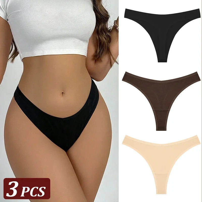 String Sans Couture Coton Femme — Lot de 3 Pièces Confort Quotidien
