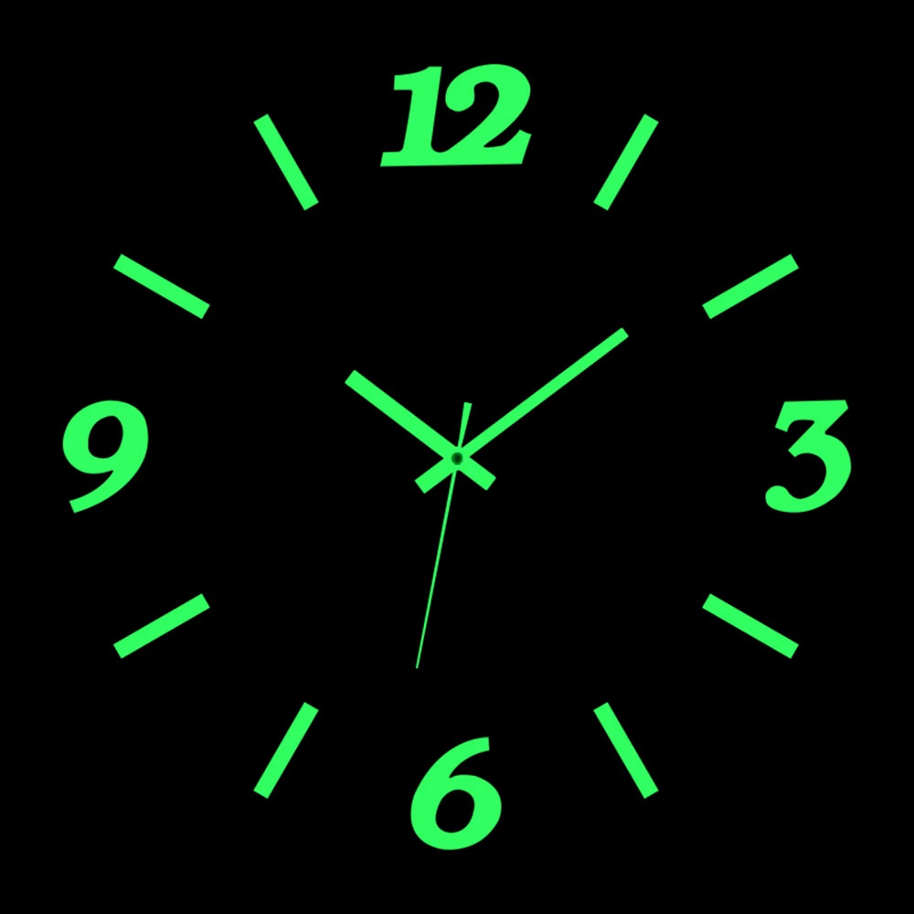 Reloj de pared, reloj de pared luminoso DIY, reloj de cuarzo, pegatinas de espejo acrílico, reloj de pared, decoración de pared, decoración cálida del hogar.