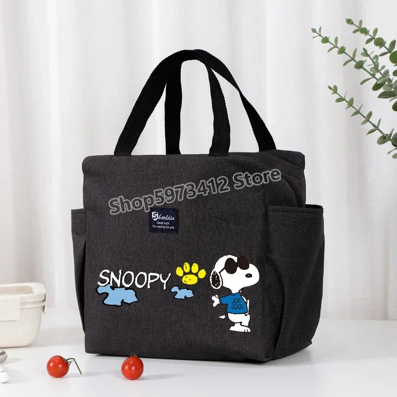 Bolsa isotérmica portátil para el almuerzo y bebidas de Snoopy, bolsa isotérmica para alimentos, caja térmica, bolsa de picnic, bolsas de transporte, bonito regalo para niños