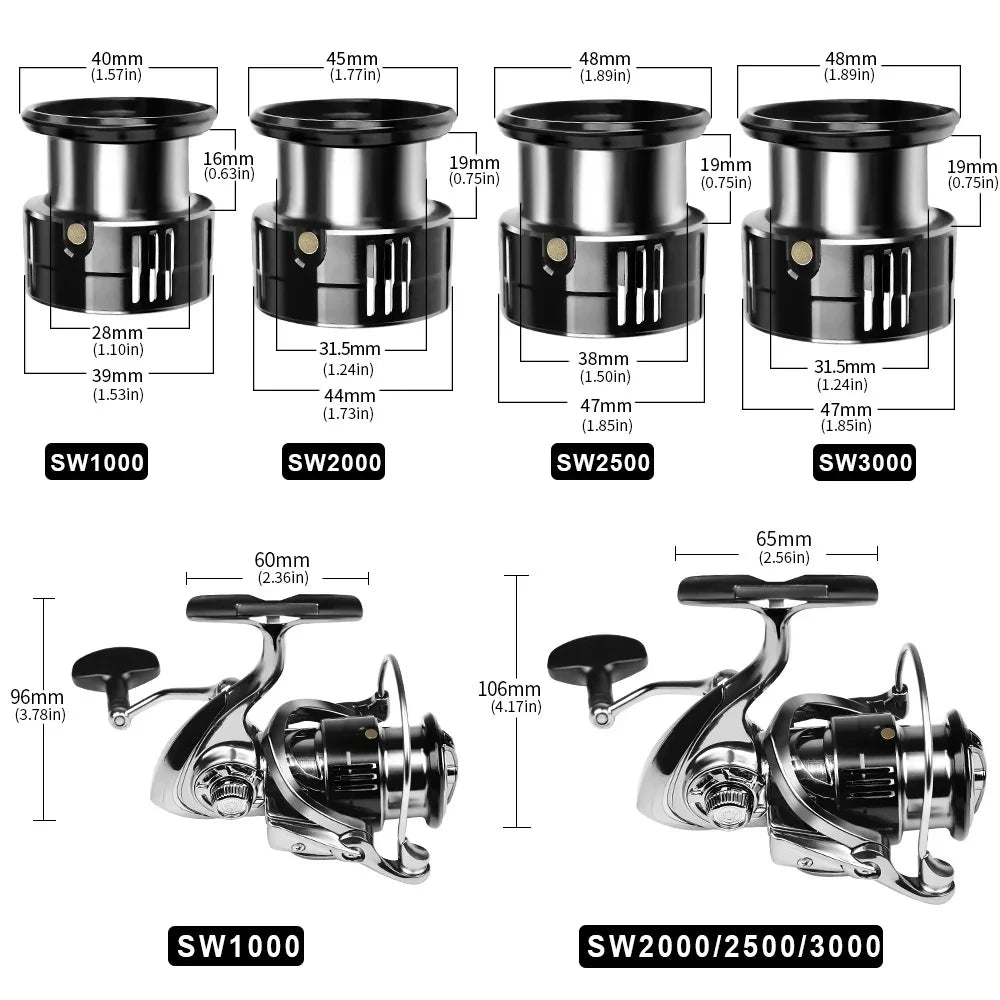 OKUMA-Moulinet spinning original en métal, adapté à toutes les espèces de poissons, adapté à l'eau salée et l'eau douce