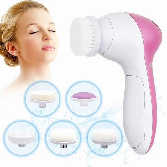 Limpiador facial eléctrico 5 en 1, cepillo de limpieza facial, máquina de lavado, spa, cuidado de la piel, masajeador, libros de puntos negros, herramientas de limpieza facial