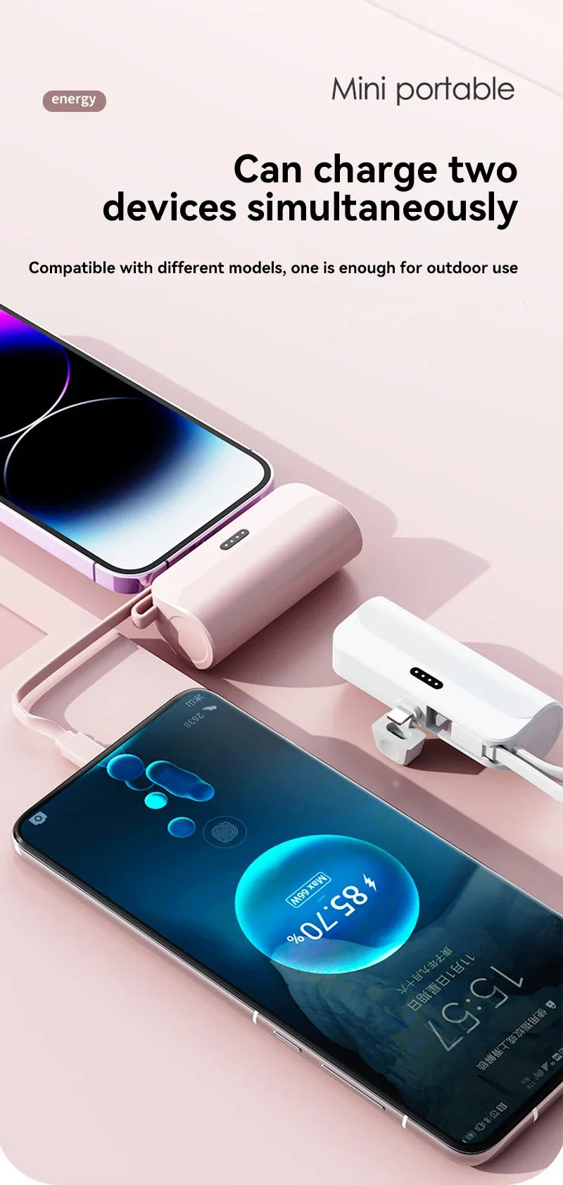 Batterie Externe Capsule 300000mAh — Charge Super Rapide, Portable, Tous Téléphones 2026