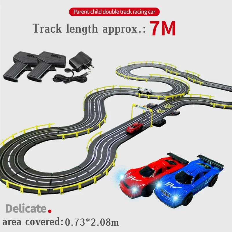 Voiture électrique 1/43, Double piste de course, jouet, Circuit Autorama, Voiture télécommandée, fente ferroviaire électrique, jouet de voiture de course