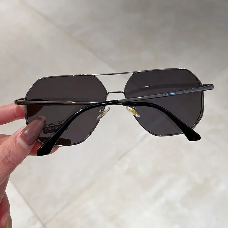 Men's Gradient Sunglasses, Large Frame, Pilot, Designer, Anti-ZE, Zones Me UV400