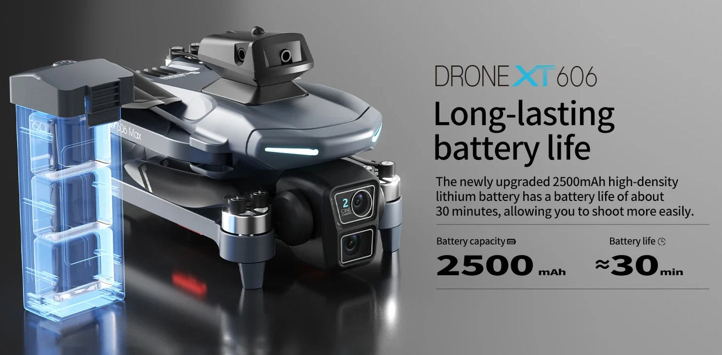 Dron GPS Lenovo NEW XT606 8K HD profesional con doble cámara, WIFI 5G FPV, evitación de obstáculos, cuadricóptero RC sin escobillas, juguete dron