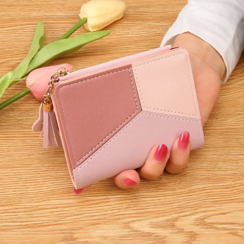 Portefeuille Femme Cuir Zipper — Porte-Monnaie Porte-Carte Téléphone Pochette
