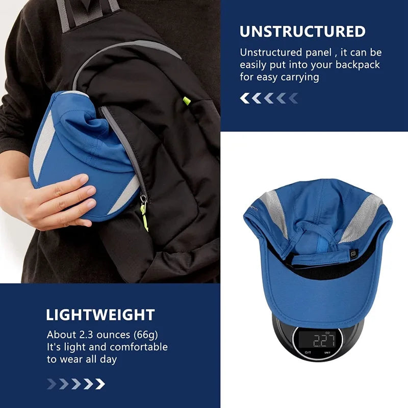 Casquette de sport unisexe à séchage rapide — réglable, légère, UPF 50+, course, randonnee, golf
