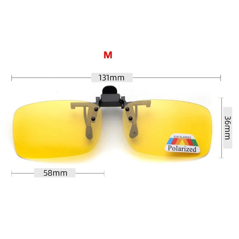 Lunettes de soleil polarisées à lentilles grises, 4 couleurs, Clip rabattable UV 380, pour la conduite, la pêche, la Vision nocturne