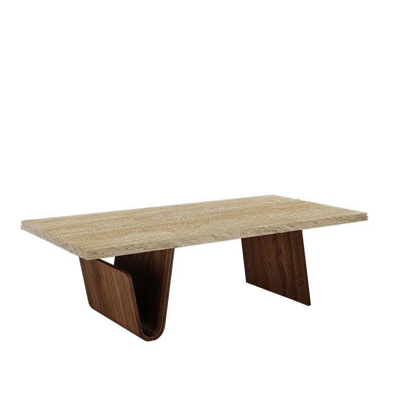 Table basse moderne en travertin, Table d'appoint centrale nordique marron, pierre De luxe, meubles uniques Mesa De Centro Sala