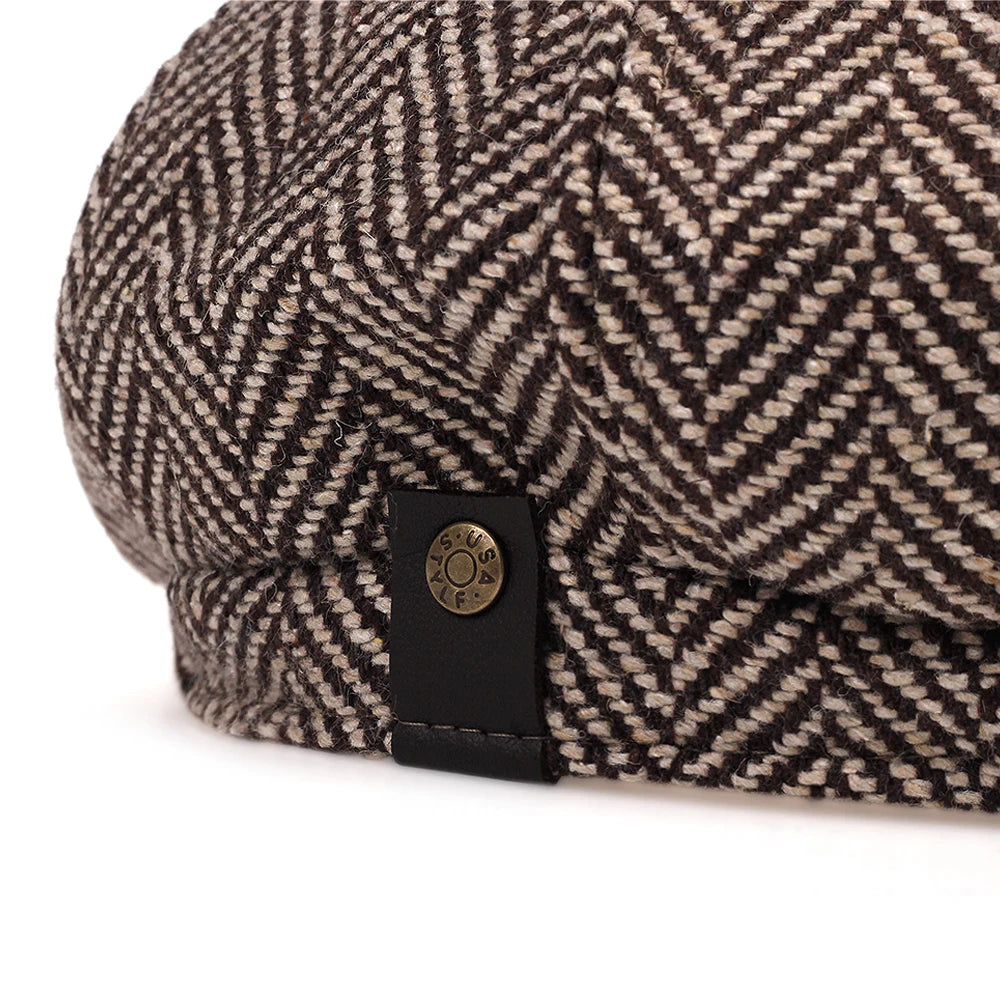 Mode laine gavroche casquettes hommes chevrons casquettes plates femmes hommes peintre britannique chapeaux doux automne hiver casquettes chapeaux casquette