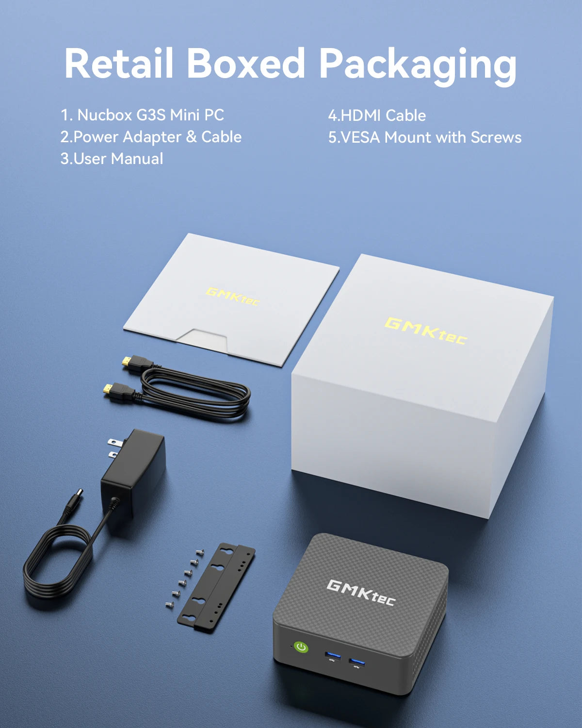 GMKtec G3S Mini PC Intel Alder Lake N95 Windows 11 Pro Mini PC 8GB DDR4 128/256GB PCIe M.2 SSD WiFi 5 BT5.0 ordinateur de bureau