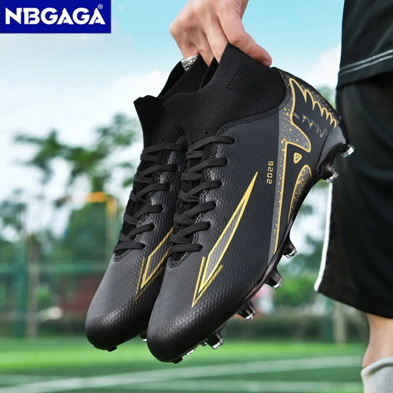 NBGAGA Chaussures de Football Unisexe Crampons Longs — Montantes, Légères, Terrain Extérieur EU 35–46