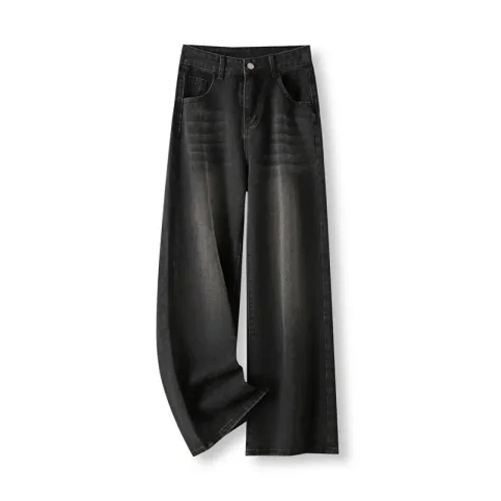 Vaqueros adelgazantes de cintura alta para mujer, pantalones vaqueros de mezclilla en forma de pera, corte holgado, pierna recta, bajo acampanado, talla grande