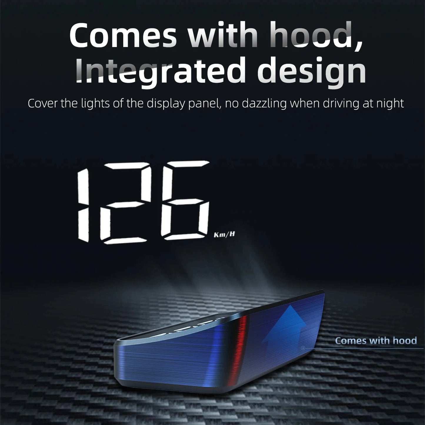 Affichage tête haute HD GPS — compteur de vitesse KM/H, projecteur pare-brise numérique HUD, universel