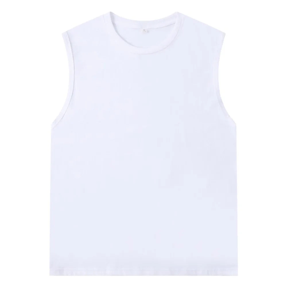 Nouveau débardeur basique en coton solide 180g pour homme 2026 – T-shirt sans manches Athleisure Fitness Décontracté pour homme