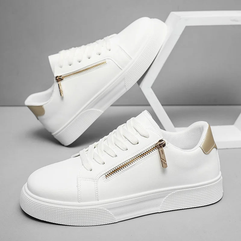 Zapatillas deportivas casual para hombre joven, estilo coreano, transpirables y versátiles, blancas, tallas grandes, nueva colección primavera-otoño 2026
