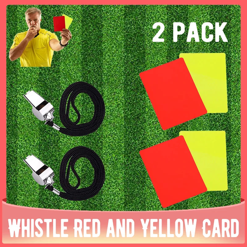 Kit d’Arbitre Football Professionnel — Sifflet, Cartons Rouge & Jaune