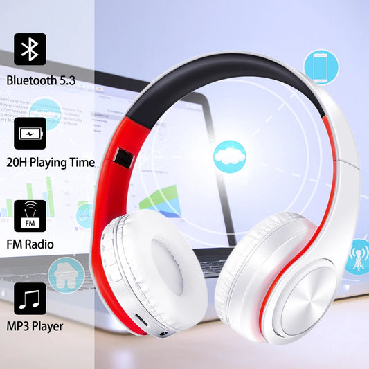 Casque Bluetooth sans fil pliable stéréo avec microphone – Sport et mains libres pour MP3 et smartphone