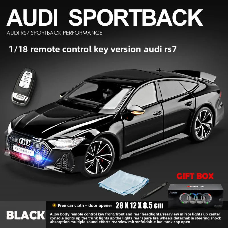 Maqueta de coche de aleación con licencia oficial 1:18 AUDI RS7 Sportback, coche en miniatura coleccionable, decoración del hogar, regalo de cumpleaños para novio
