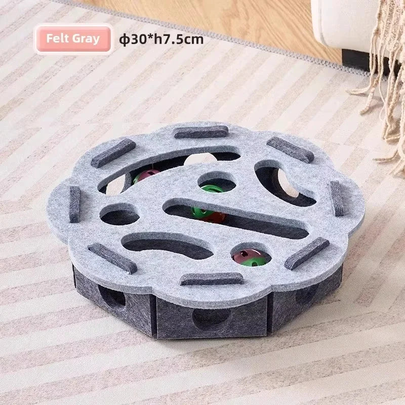 Jouet de Puzzle en feutre pour chat, boîte de Puzzle, jouet d'exercice avec balle, sport d'intérieur, divertissement, chasse, jouets pour chats d'intérieur
