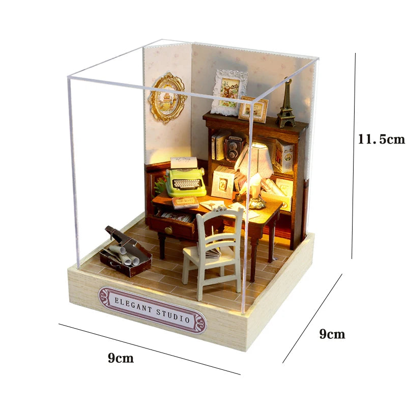 Wooden Dollhouse, 3D Puzzle, Building Model Kit, Small Room Toy Production, Bedroom Decoration with Furniture, Gifts