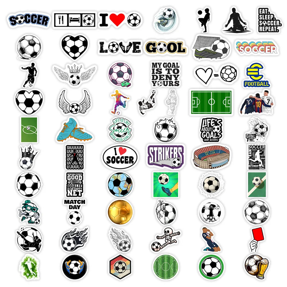 Stickers Football Vinyle Imperméables — DIY Téléphone, Laptop, Bagages & Déco