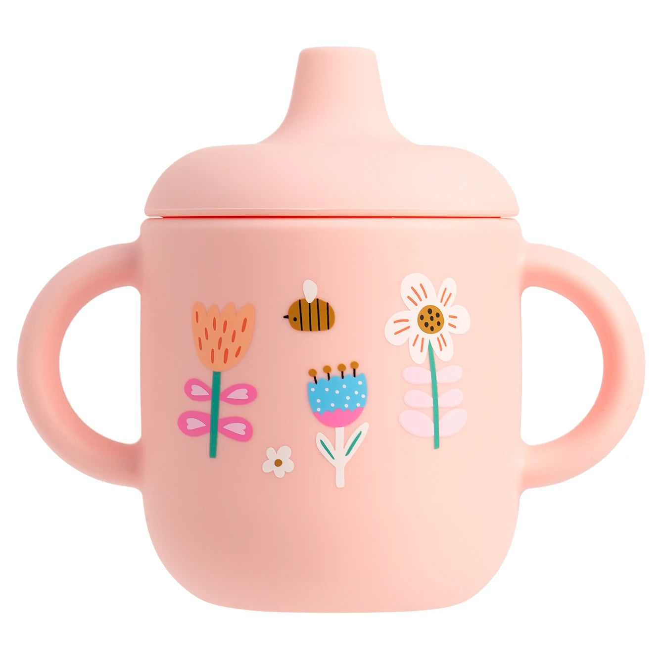 1 pieza taza de alimentación de silicona de dibujos animados para bebé, sin BPA, a prueba de fugas, taza de entrenamiento con mango, para viajes, apta para lavavajillas, artículos para bebé