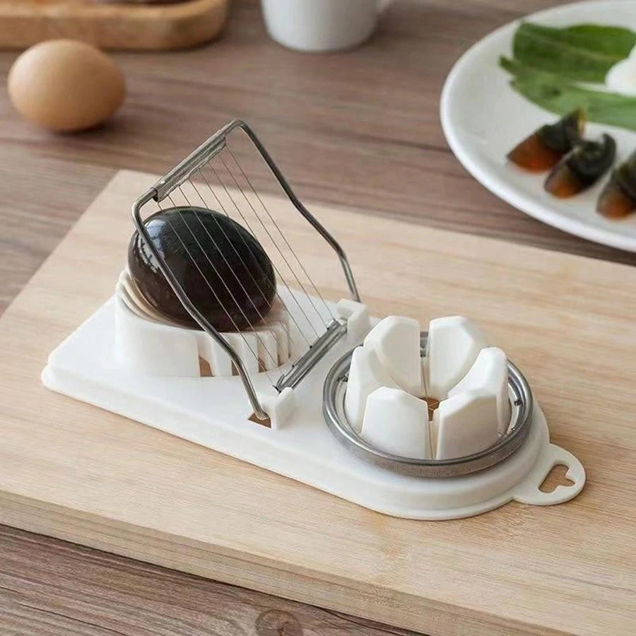 Coupe-œufs multifonctionnel à Base PP 2 en 1, coupe-œufs à traction en fil d'acier inoxydable pour suspendre des outils d'accessoires de cuisine de haute qualité