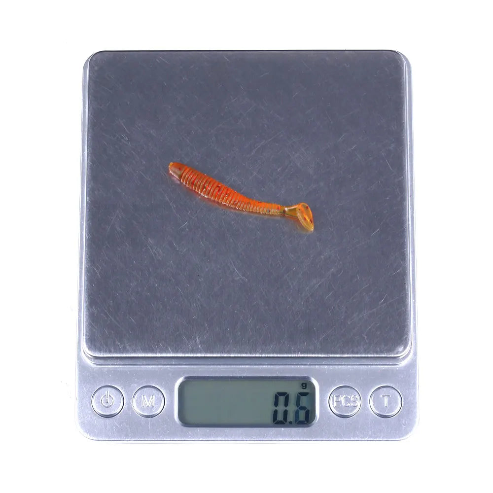 Hengjia 10-50pcs/lot 4.5CM Small Soft Silicone T-Tail Worm Swimbait Lure Fishing Tackle for Carp Black-bass Pike