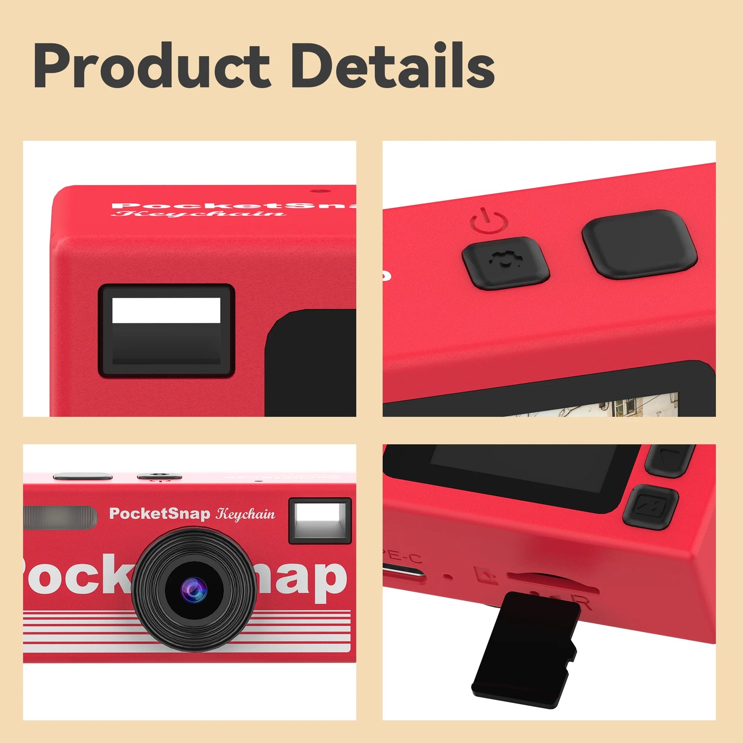 Mini petite caméra à pouce, écran haute définition de 0.96 pouces, porte-clés de poche pour fête d'étudiant, campus, caméra extérieure, photos et vidéos