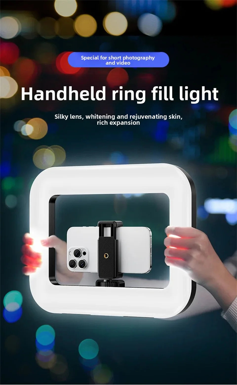 Anneau lumineux LED Portable, nouvelle lampe de photographie d'éclairage de Cage de lapin pour diffusion en direct Mobile, décoration lumineuse pour Selfie
