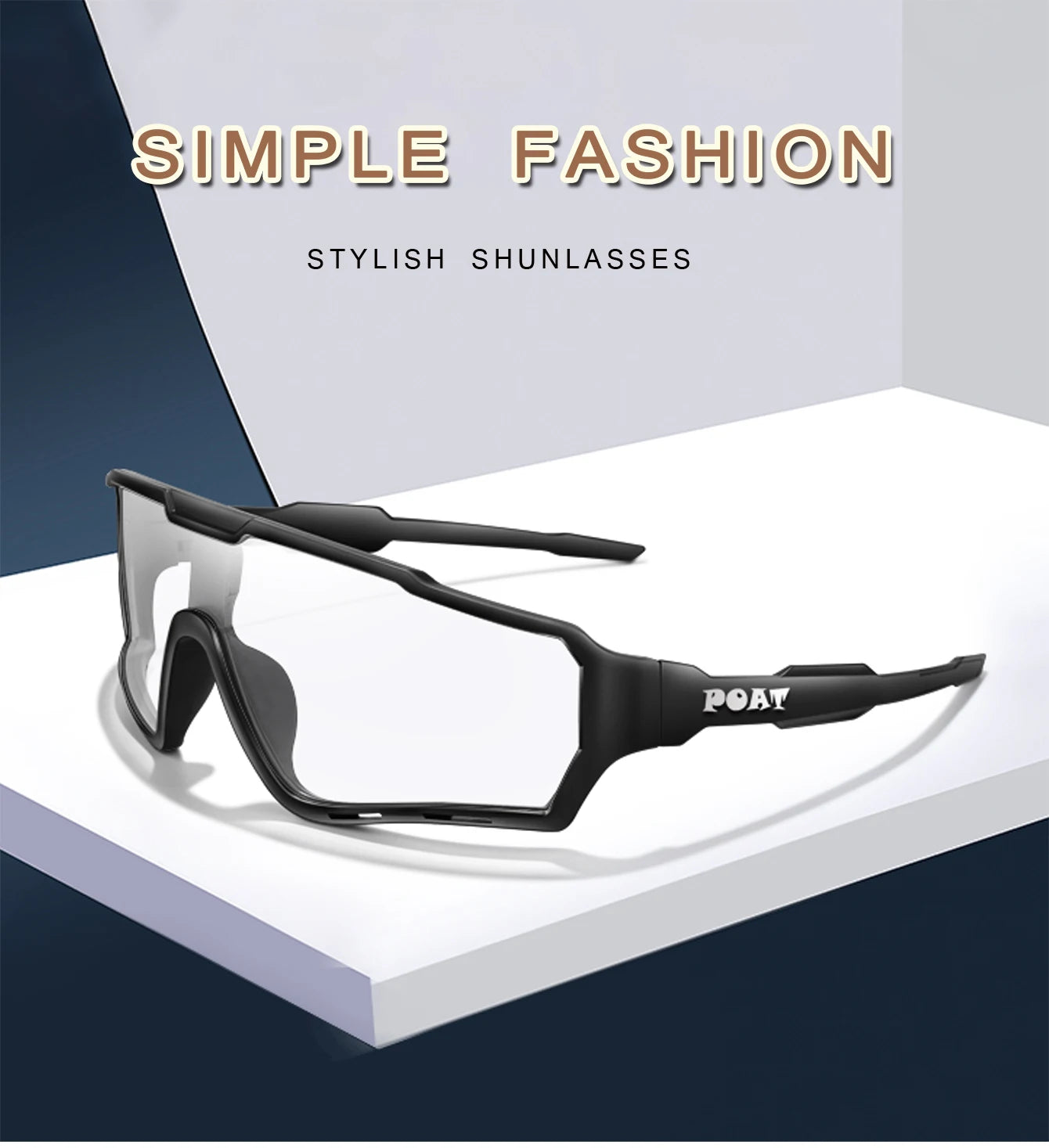 POAT tout nouveau Style lunettes de soleil photochromiques sport hommes femmes vtt vélo lunettes de vélo cyclisme pêche lunettes de course