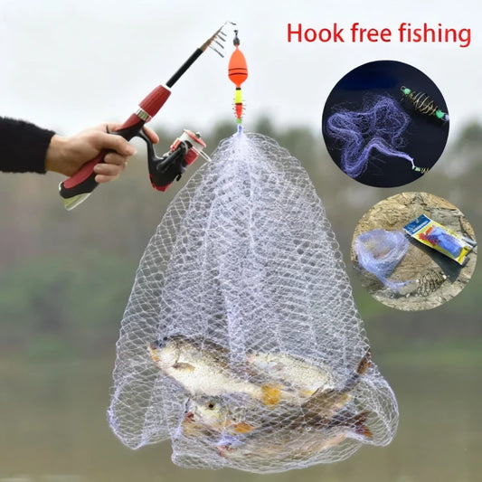 Fishing net with high carbon steel frame, luminous bead trap, sea fish net, gear design, feeding trap