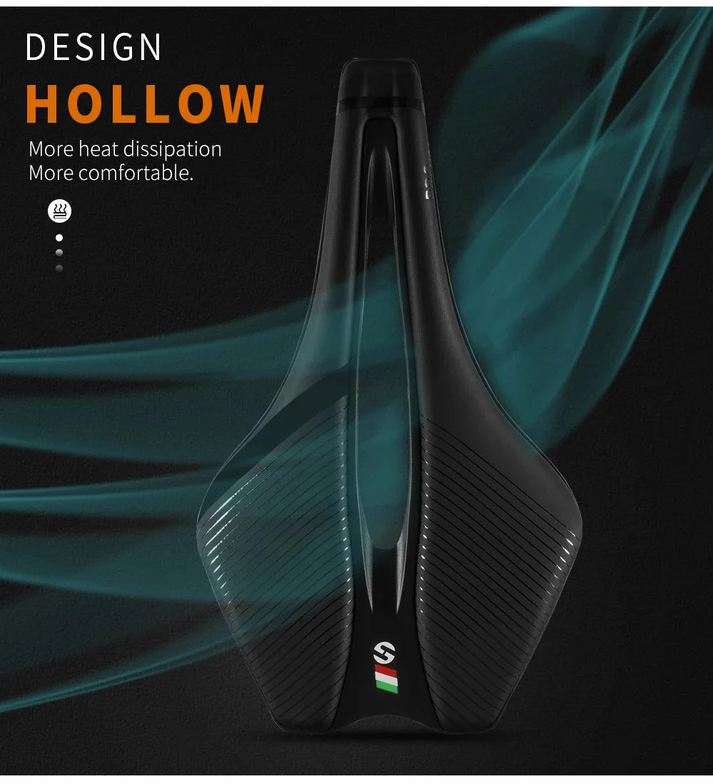 Selle de vélo de route TOSEEK MTB, EVA + cuir en super fibre, design ergonomique, large et confortable, long trajet, ultra-légère, siège creux TT