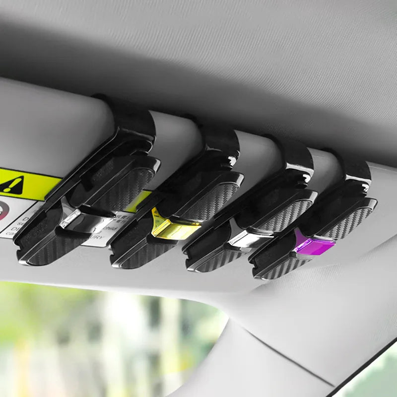 Étui à lunettes de voiture universel, pare-soleil de voiture, porte-lunettes, Clip pour carte, porte-billet, accessoires d'intérieur automobile