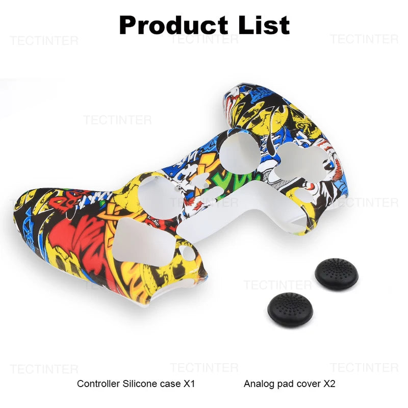 Funda de silicona protectora para mando de PS5, antideslizante, protectora, para gamepad de PlayStation 5, accesorios con agarres